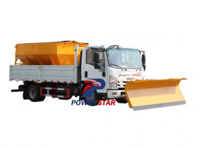 ISUZU snowplow truck with salt spreader