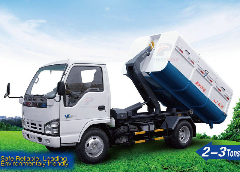 5cbm/m3 Isuzu Garbage Truck / Hook-Lift Truck / Waste Container Vehicle