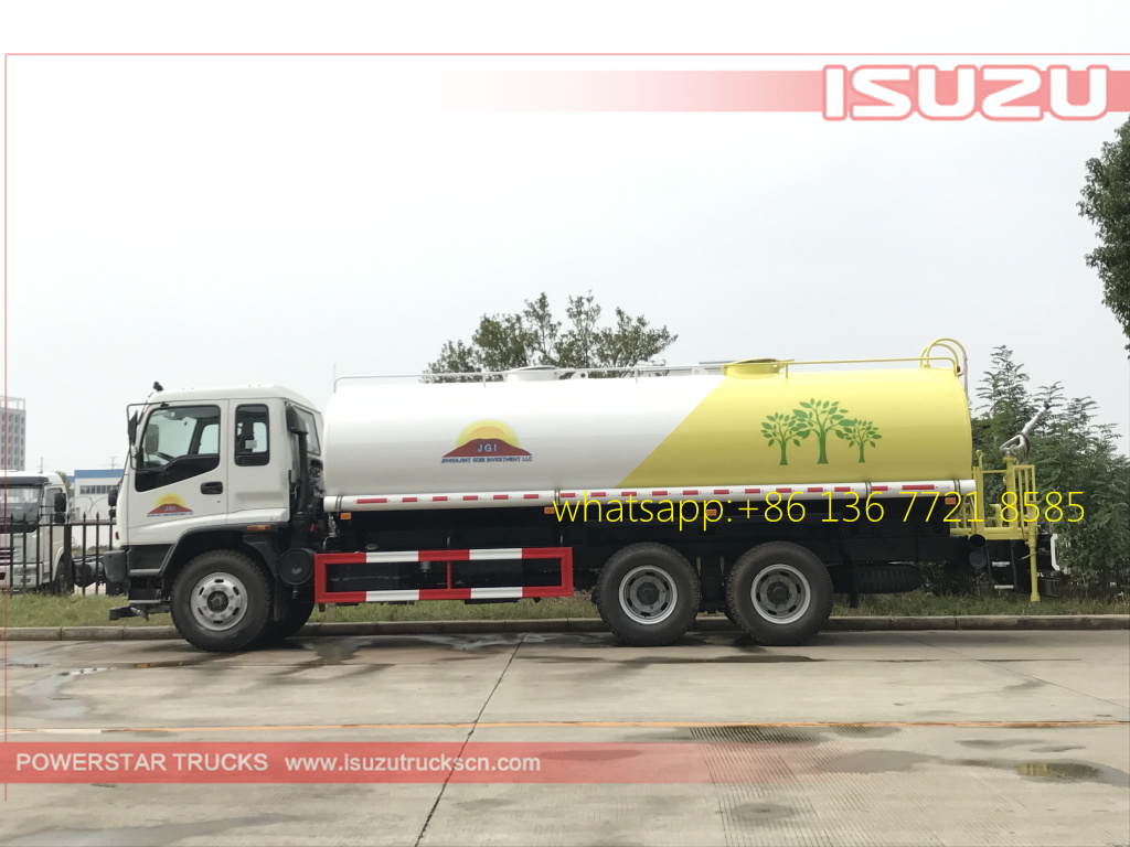 side pictures of 20cbm Water Tanker Isuzu FVZ watering vehicle 