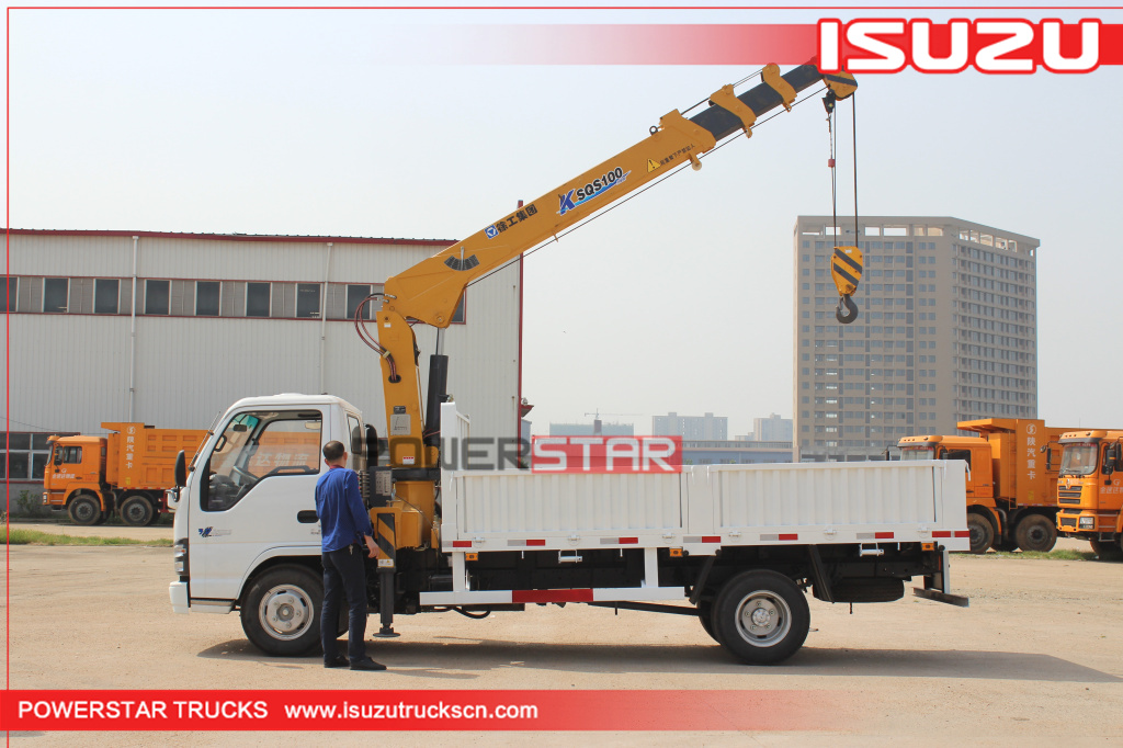 Isuzu 4tons boom truck crane cargo vehicle
