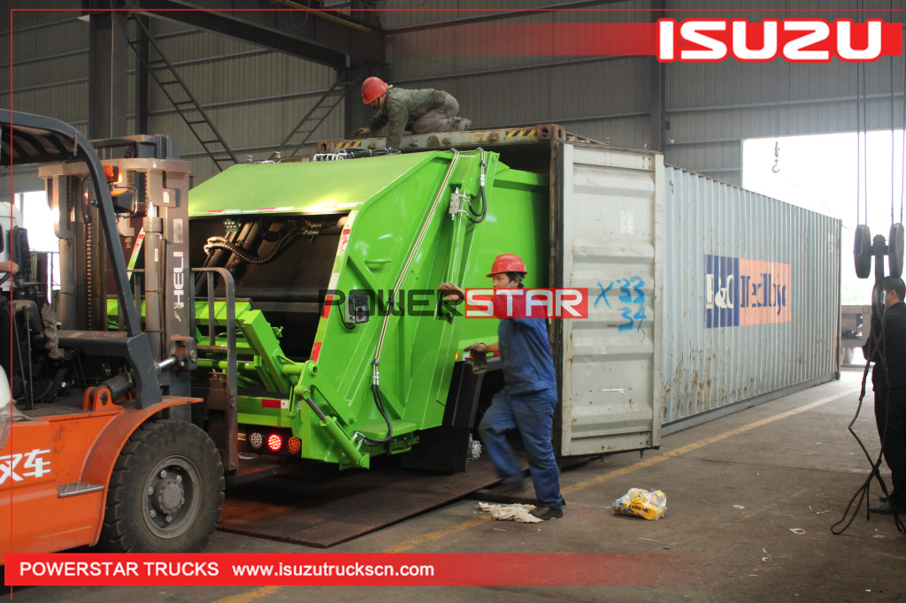 8cbm / 10cbm ELF700P Garbage Vehicle Trash Compactor Truck Isuzu