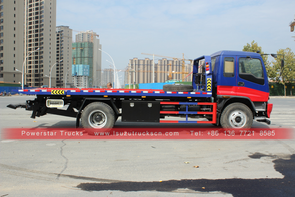 Japan ISUZU FVR 6HK1 4*2 Road Rescue Recovery breakdown Flatbed Tow wrecker truck For Sale