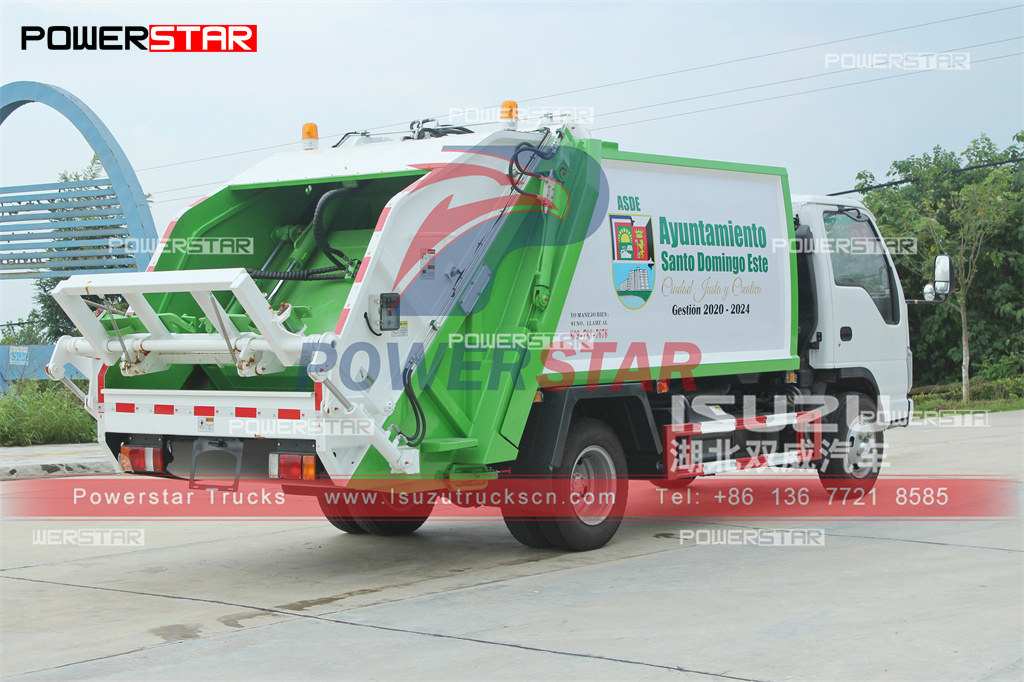 ISUZU NKR 6CBM garbage compactor trucks export to Philippines