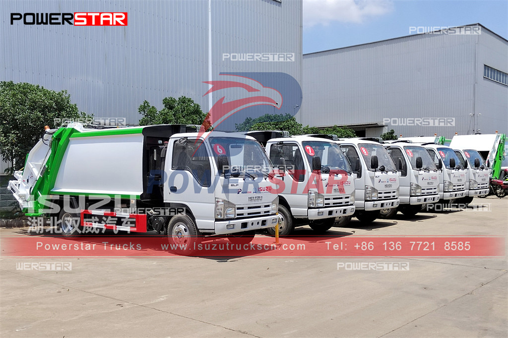 ISUZU NKR 6CBM garbage compactor trucks export to Philippines