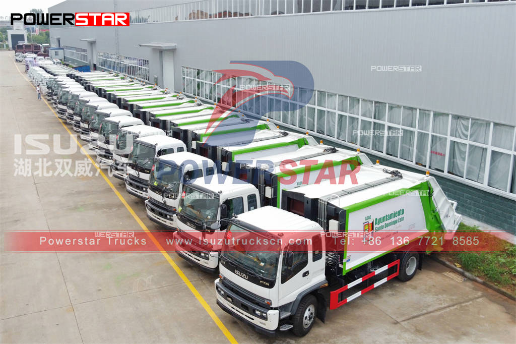 ISUZU FTR 16cbm garbage compactor trucks export to South America