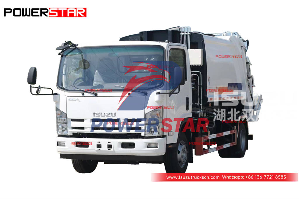 Customized ISUZU 700P hook loader with refuse compactor