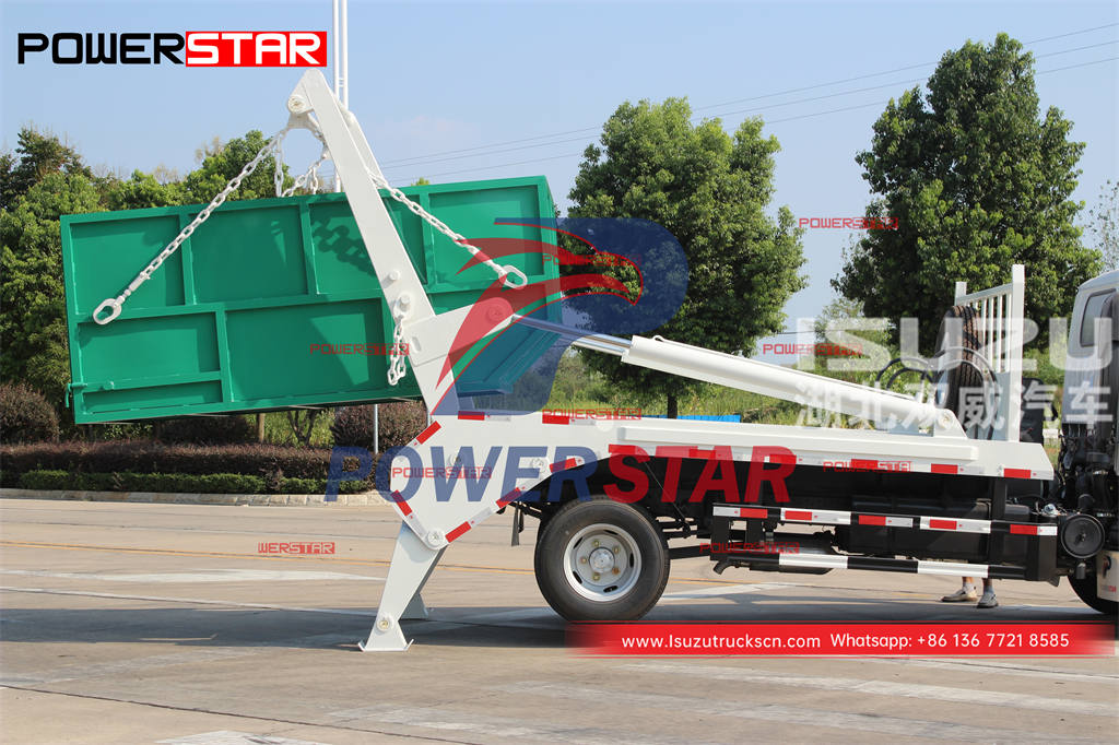 Custom-made ISUZU 4×4 600P 6CBM skip bin lorry at discount price