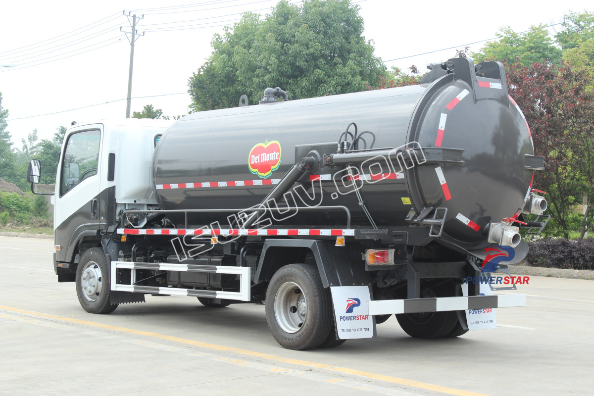 Isuzu Vaccum sewage tanker truck with moro pump PM80A for philippines