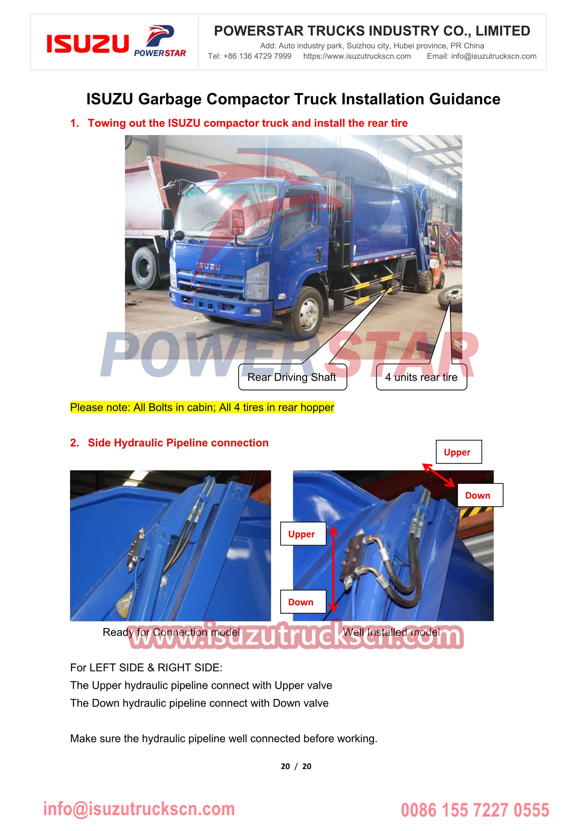 Grenada customer buy ISUZU NPR 8cbm refuse compactor truck manual