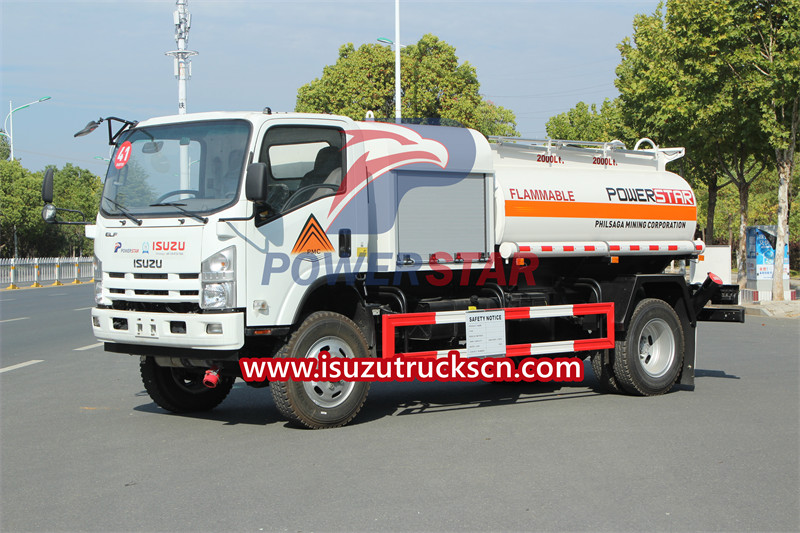 ISUZU 4x4 offroad fuel tanker truck export Philippines