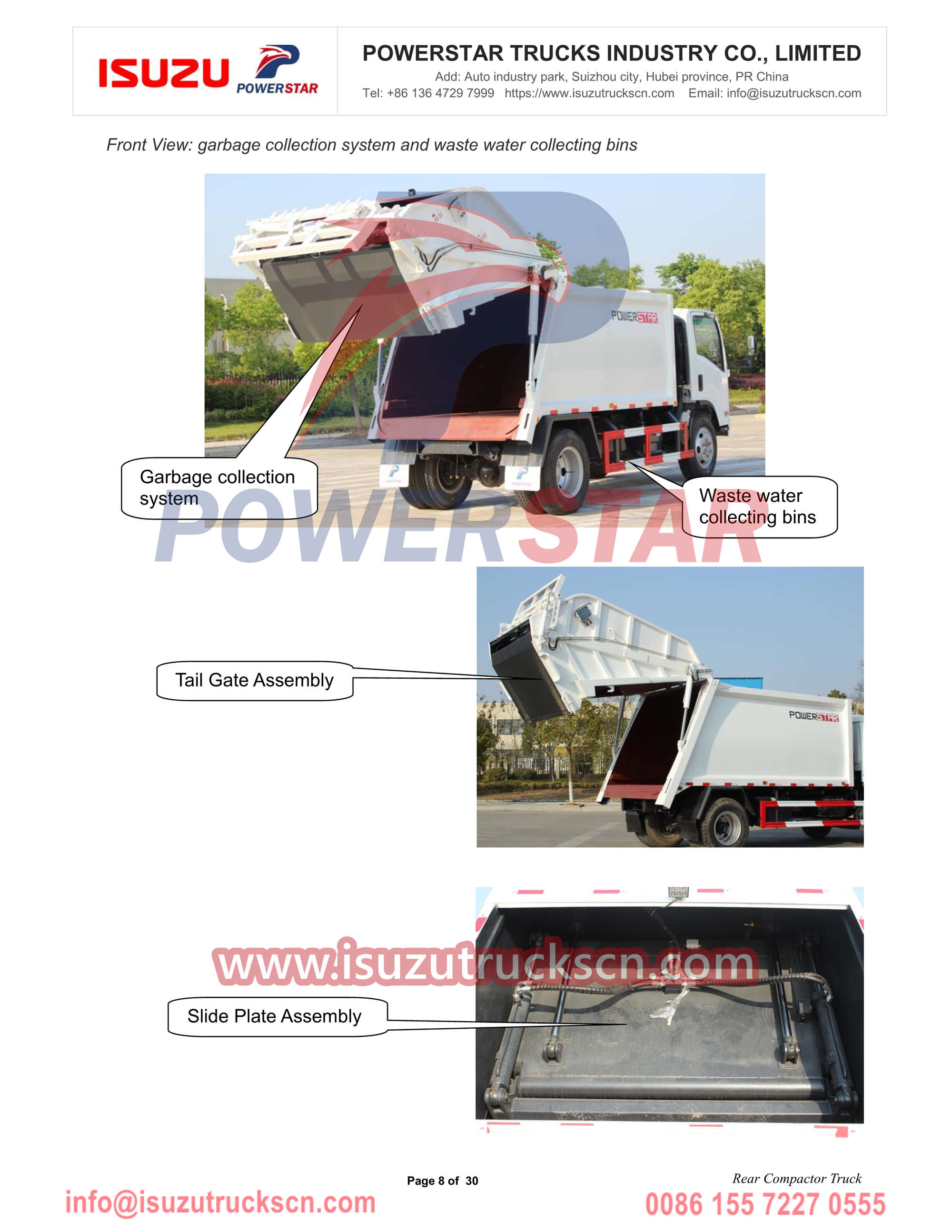 Isuzu refuse compactor trucks rear loader for hot sale