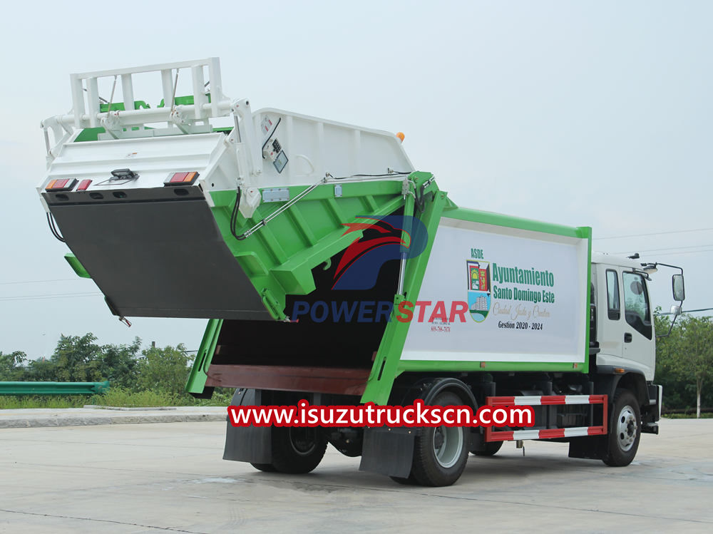 Isuzu dumpster compactor truck