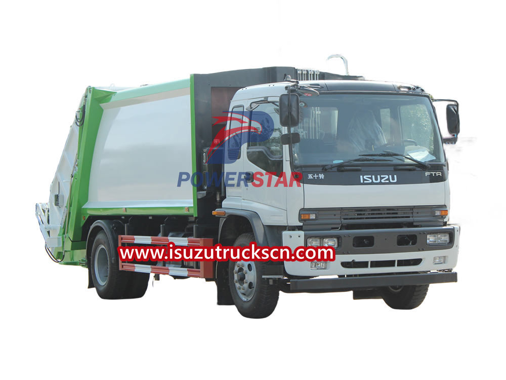Isuzu trash compactor truck