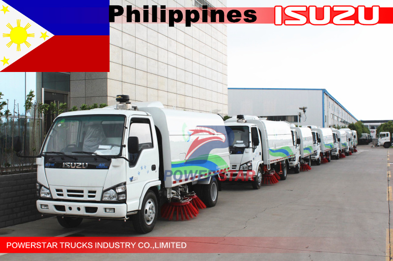 Philippines 6units 5cbm Isuzu road cleaning sweeper truck