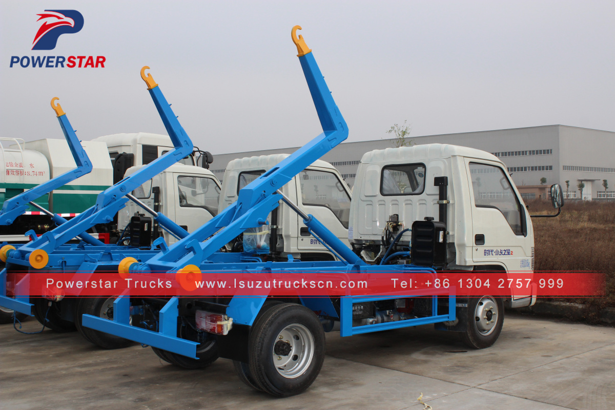 Small 3tons Detachable container garbage truck Isuzu for sale