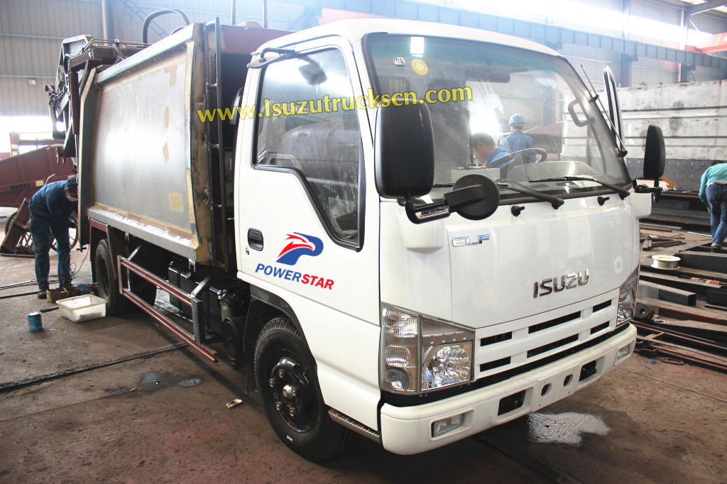 Official Isuzu refuse compactor truck with 4JB1CN 98HP