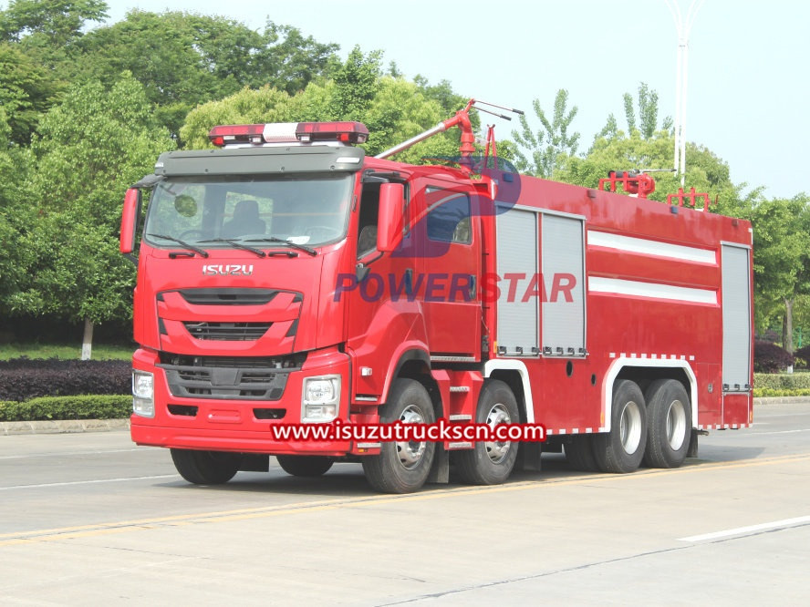 Congo government purchase Isuzu Giga heavy dry powder Fire truck