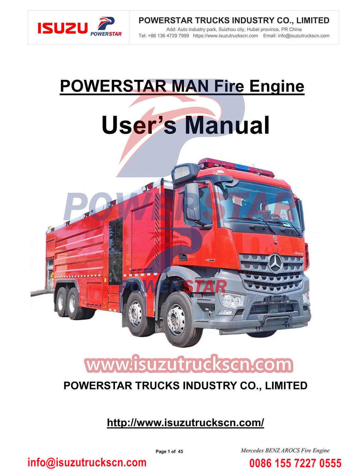 Mercedes Benz Fire Engine Arocs 4158 truck Manual export Qatar