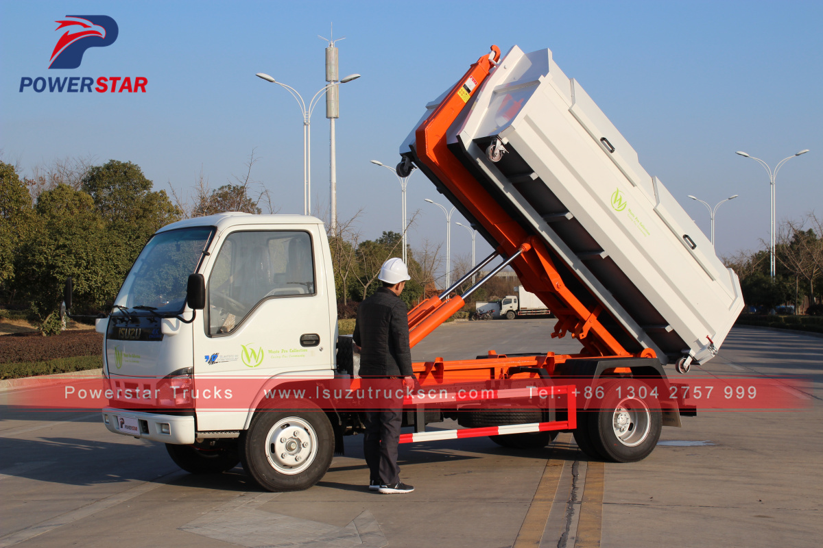 Powerstar 3tons mini Hooklift garbage truck for ST. PETERS