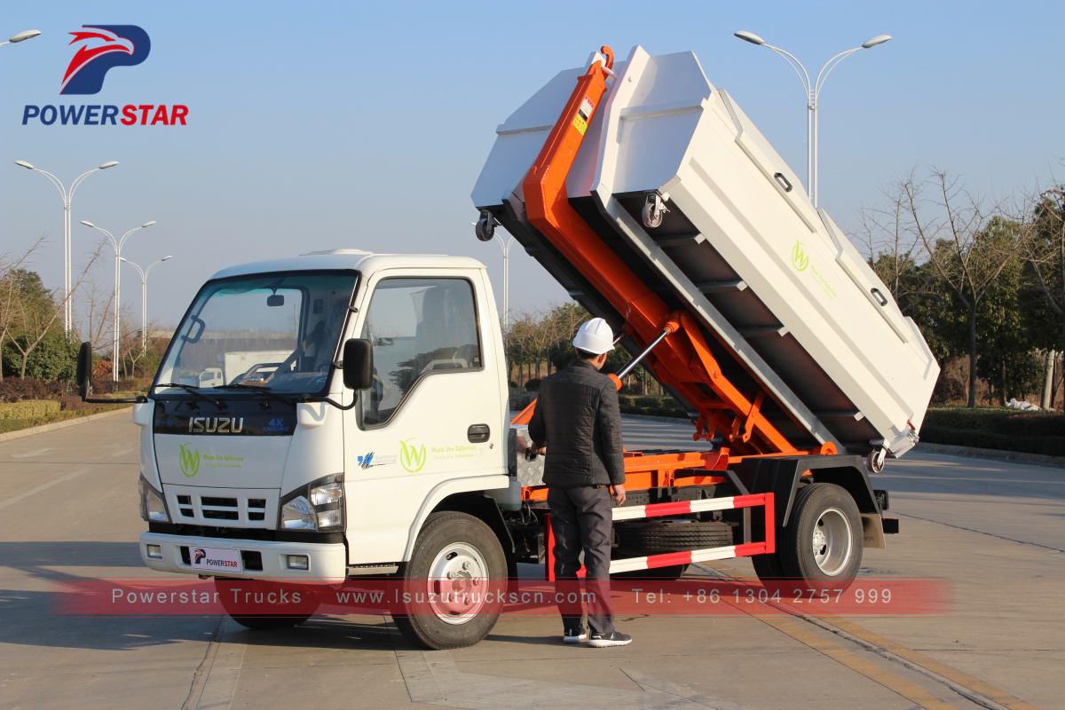3tons 5tons Hooklift Refuse Collection Garbage Truck  Isuzu