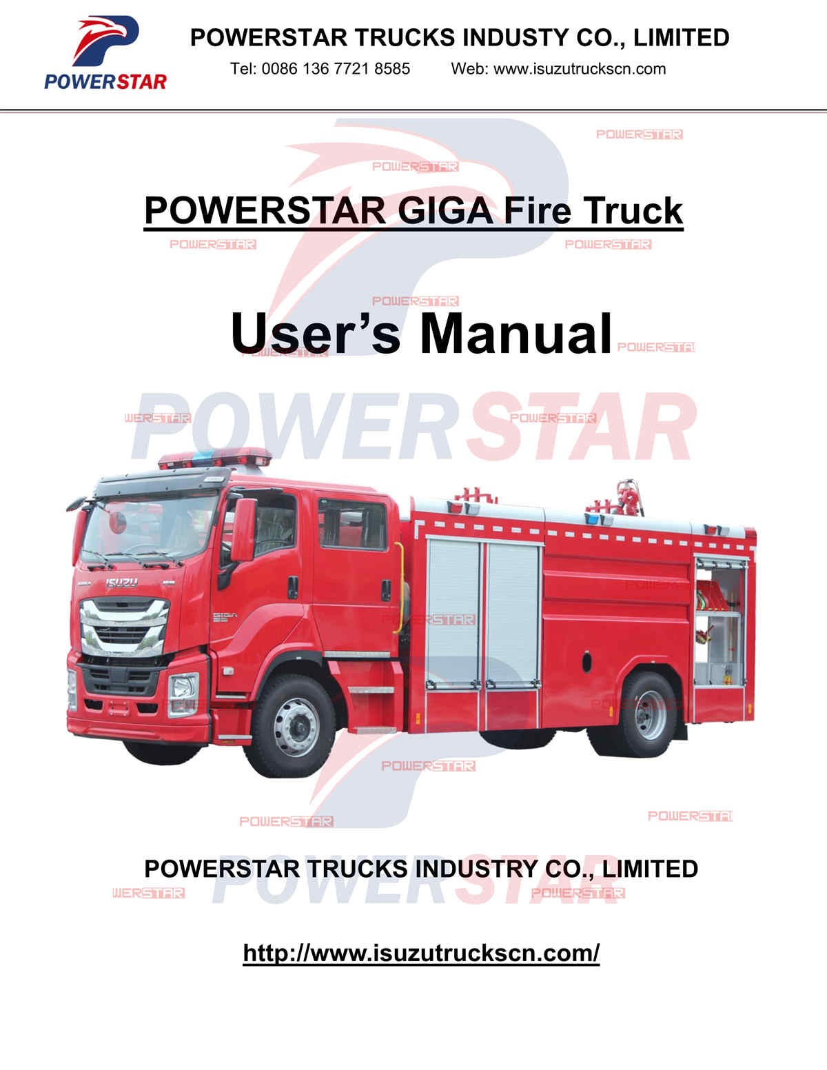 Philippines Manila ISUZU giga 6 wheeler water tanker fire fighting truck manual