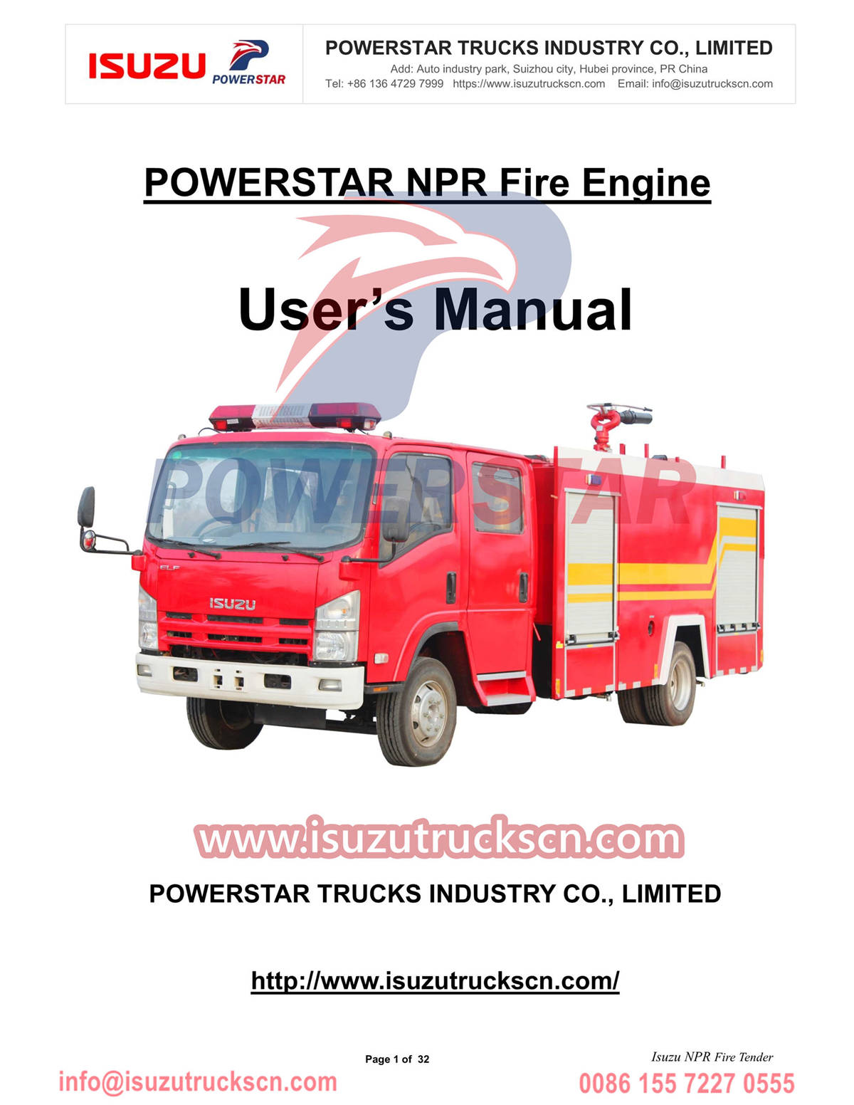 ISUZU Fire engine NPR Manual export Sierra Leone