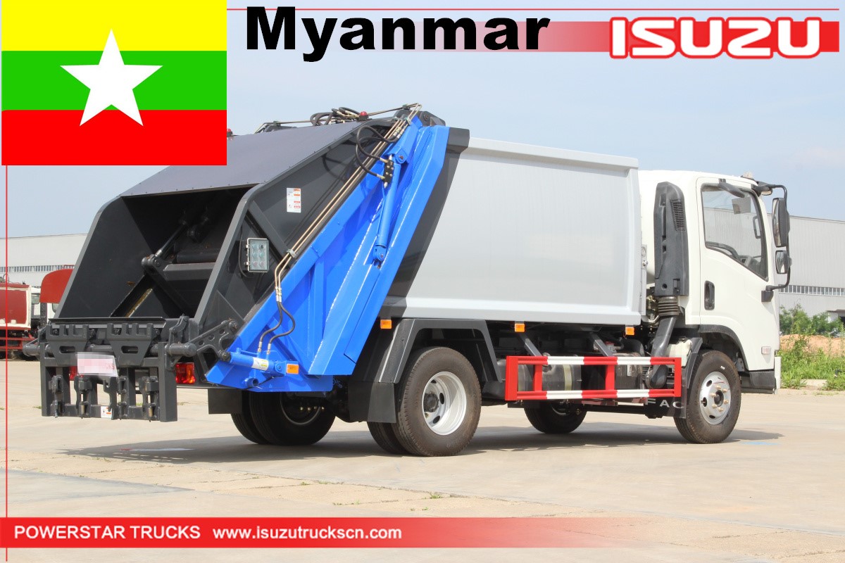 Myanmar - 1 Unit ISUZU Back Loading Garbage Compactor Truck