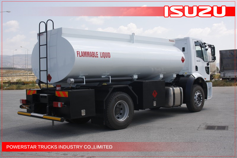 15000L Ghana Isuzu Carbon Steel Oil Tank Transportation for Light Petroleum/Diesel Delivery