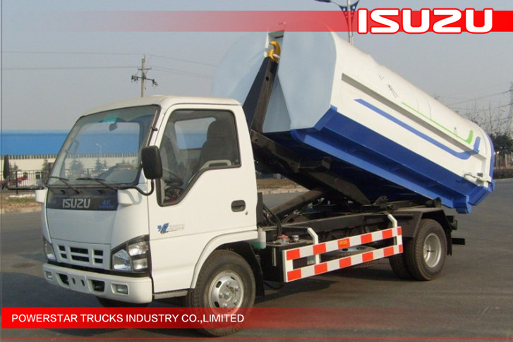 5cbm/m3 Isuzu Garbage Truck / Hook-Lift Truck / Waste Container Vehicle 