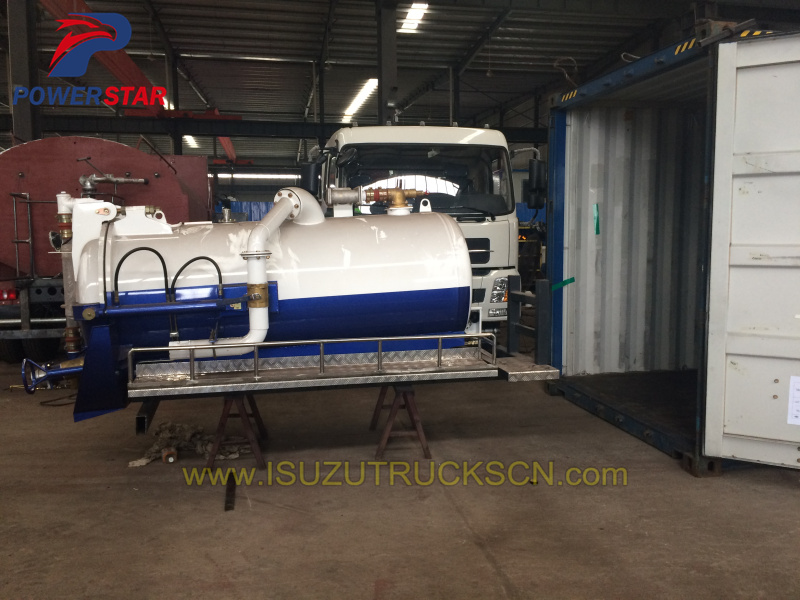 Vacuum Tank kit for Isuzu sewage tanker trucks shipment by container