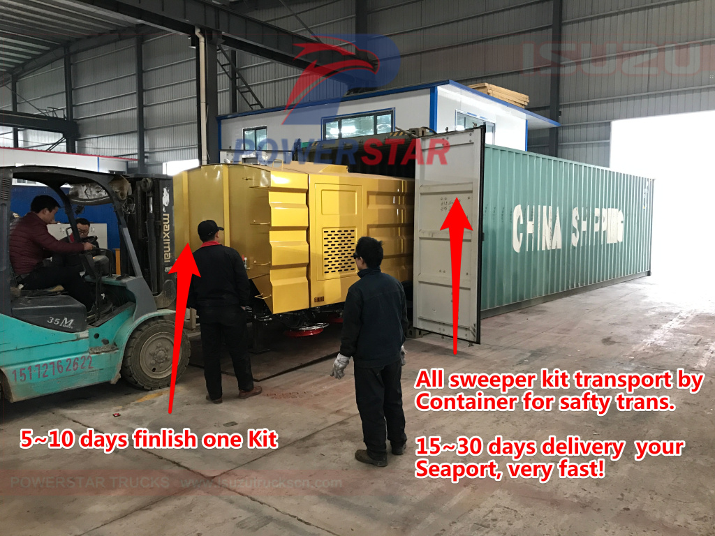 SHIPMENT for road sweeper kit street sweeper super structure