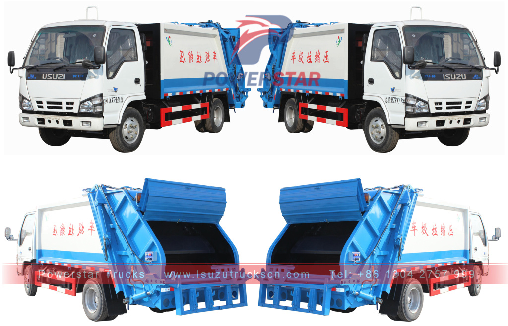 Hydraulic pressed garbage truck Isuzu brand compactor garbage truck 3TONS