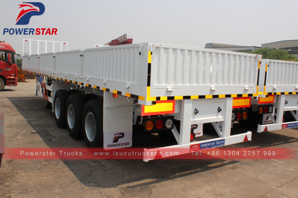 China low price 40 Ton Flatbed Trailer With Side Board Wall Cargo Semi Trailer For Sale