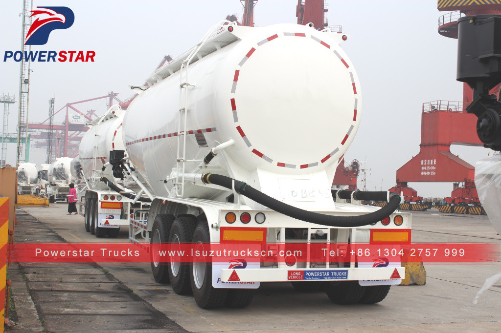 35Tons Powder tank trailer Powerstar brand bulk cement tanker trailer