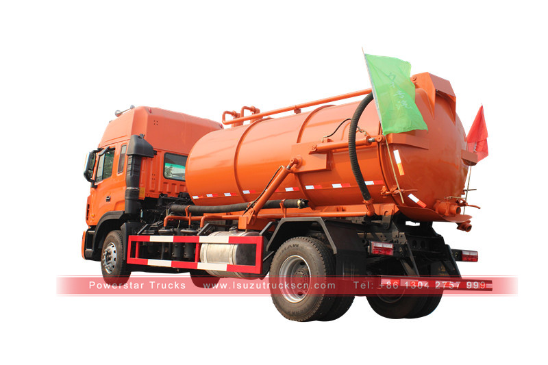 10,000L sewage suction truck with vacuum pump for sucking waste