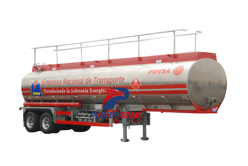 Powerstar brand 35CBM Aluminum Alloy Fuel Tanker trailer