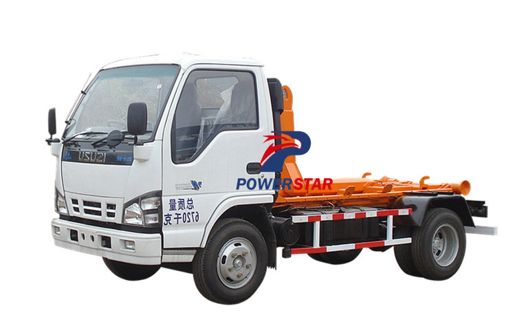 Hook lift garbage truck Isuzu with 5 cbm loading capacity for sale 