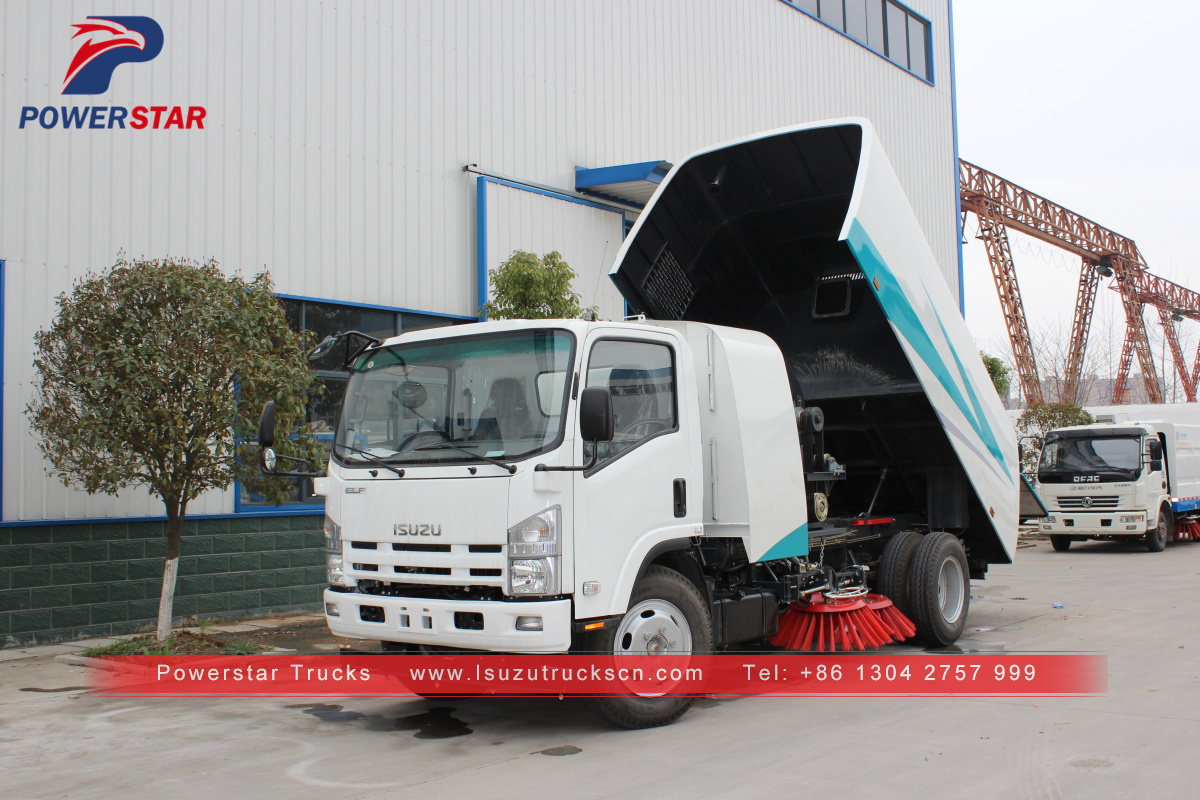 Armenia market Sanitation vacuum road sweeper truck Isuzu for sale