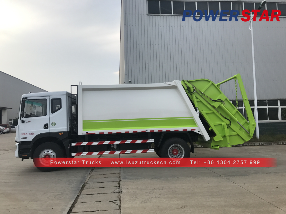 Venezuela 12m3 Rear loader Isuzu Hydraulic Pressing Garbage Trucks for sale