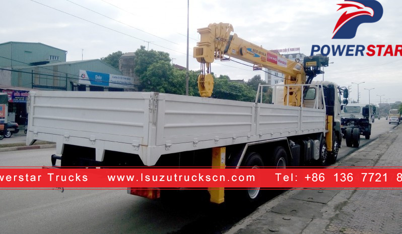 Laos market hino brand Construction telescopic boom crane trucks for sale 