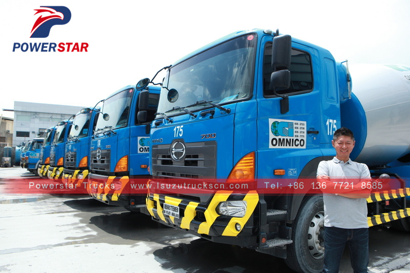 Japan new 8-10cbm ready mix hino concrete mixer truck hire