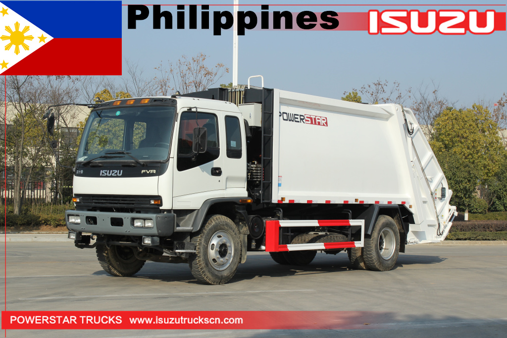 12 cbm Philippines ISUZU FVR Hydraulic Compactor Garbage Truck