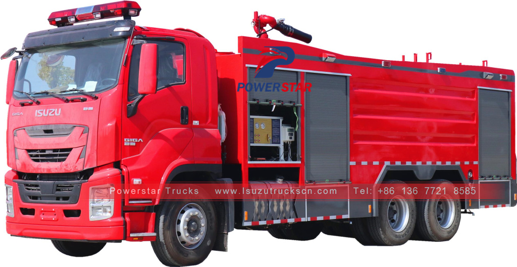 Heavy duty ISUZU GIGA Water Foam Powder Fire Tanker Trucks for sale