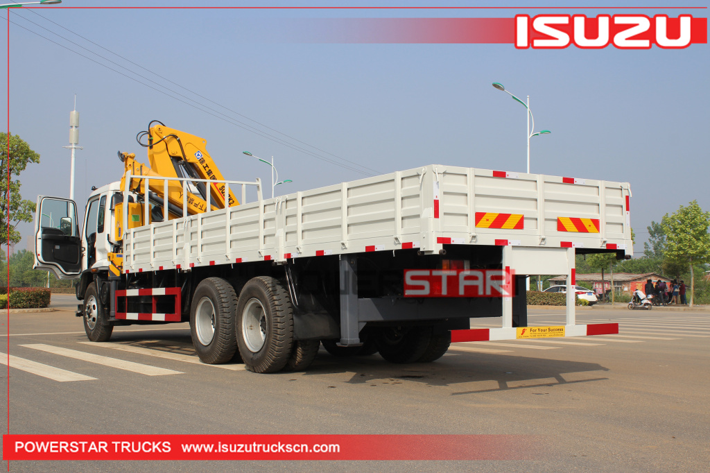 Custom Isuzu FVZ heavy duty Cargo truck with folding boom crane for sale