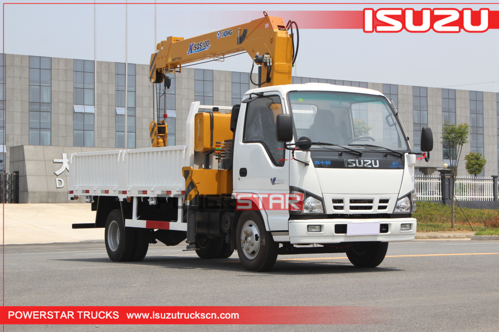 Isuzu 4tons boom truck crane cargo vehicle
