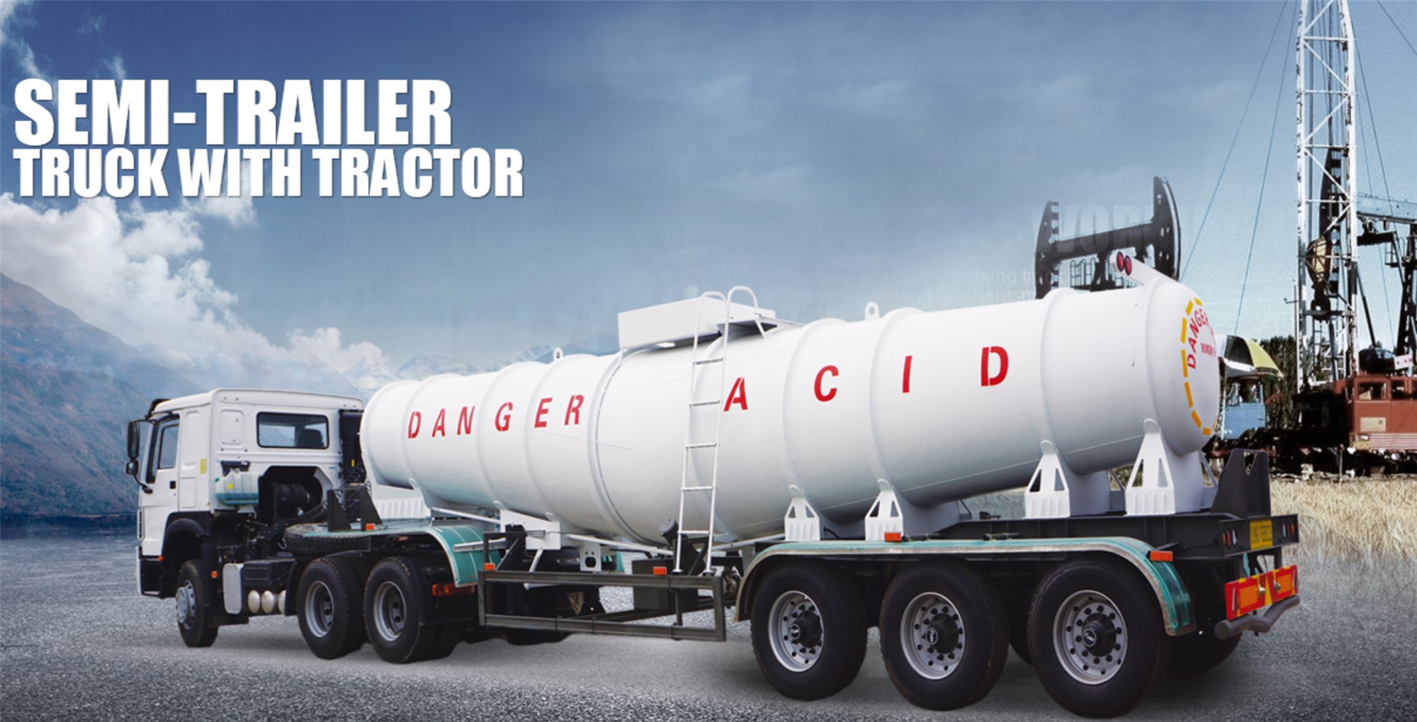 sulfuric acid tanker semi trailer