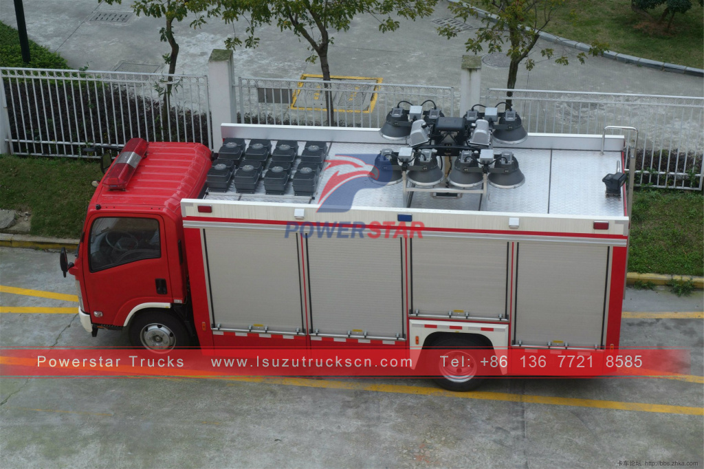 ISUZU floodlight lighting tower fire vehicle fire truck for sale 
