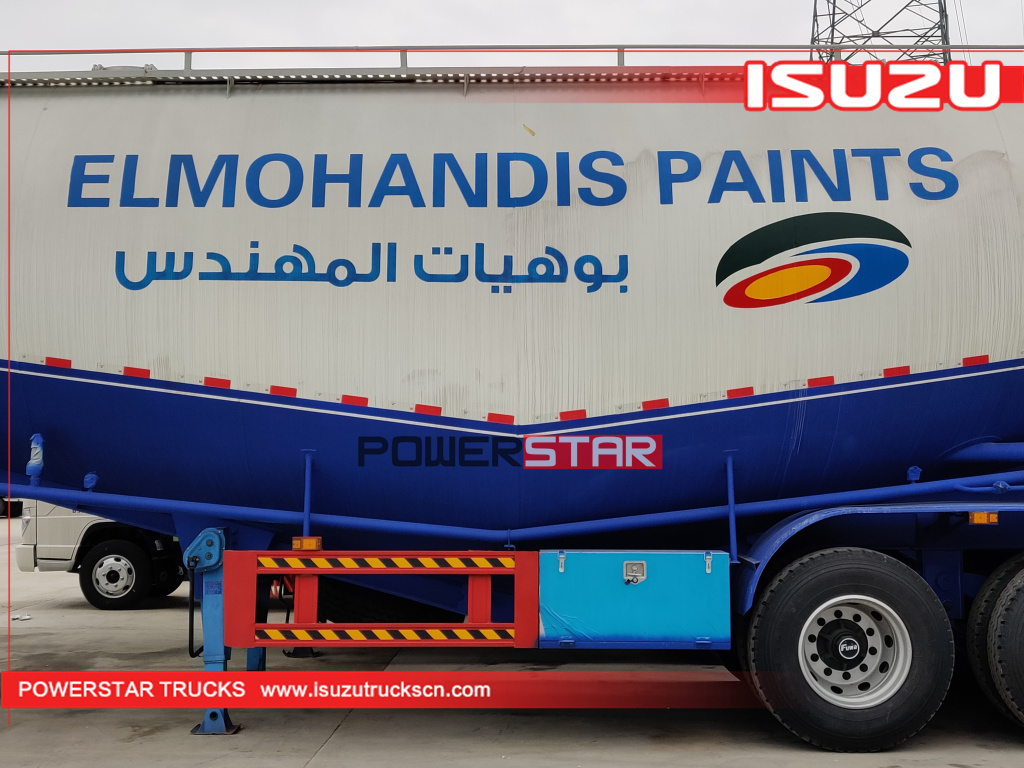 Sudan Tri-axle bulk cement truck powder tanker semi trailer for sale