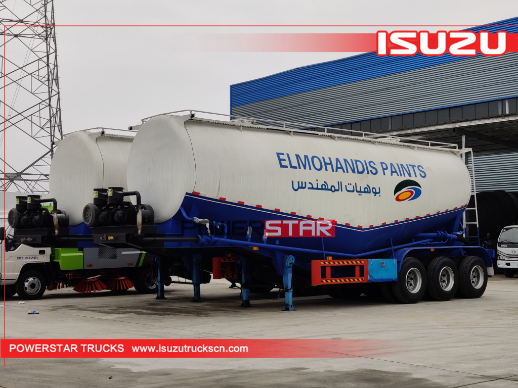 Sudan Tri-axle bulk cement truck powder tanker semi trailer for sale