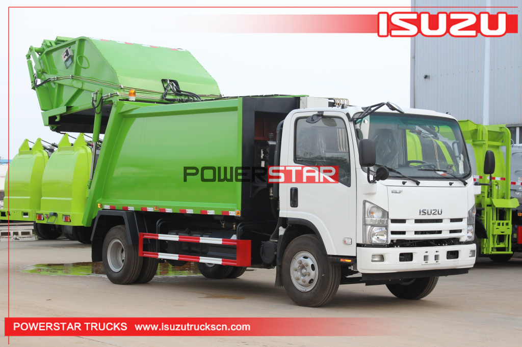8cbm / 10cbm ELF700P Garbage Vehicle Trash Compactor Truck Isuzu